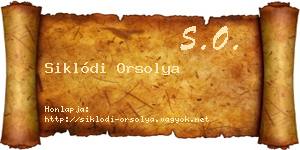 Siklódi Orsolya névjegykártya